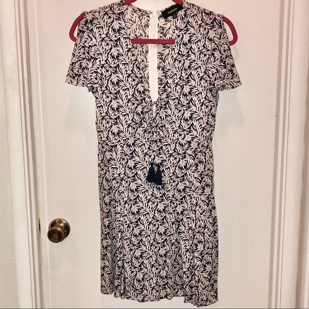 Low cut front w/tie mini dress